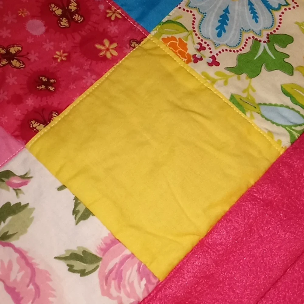 Granny Handmade Patchwork Fleece Nursery Baby Blanket 35